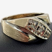  Gold Gentleman's Ring With Gemstones 10Kt Size 9 1/2
