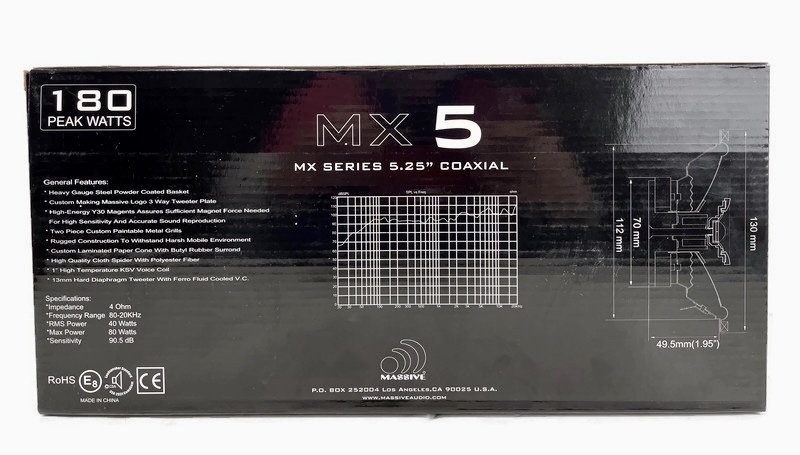 Massive Audio MX Series 5.25-Inch 2-Way Coaxial Speakers Pair