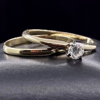 Gold Ladies Engagement/Wedding Set With Diamond 10Kt Size 8