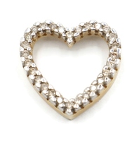 Stunning Women's Round Diamond Heart Shaped Necklace Pendant in 14KT Gold 