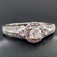 Gold Ladies Ring With Diamonds 10Kt Size 6