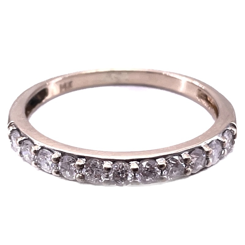 Gold Ladies Diamond Ring 14kt Size 8 1/2