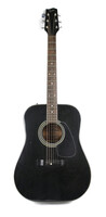 Vintage 1980's Fender Gemini III Acoustic Guitar Dreadnaught Black Finish