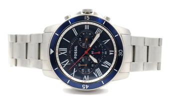 Fossil Grant Sport Stainless Steel Chronograph Blue Dial Men's Watch FS5238