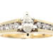 "Green Dot" 0.80 ctw Marquise and Round Cut Diamond Engagement Ring 14KT Gold 