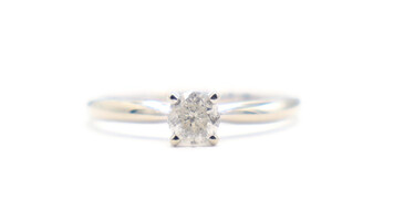  Women's 0.33 ctw Round Diamond Solitaire Engagement Ring in 14KT White Gold