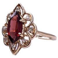 Gold Ladies Diamond & Gemstone Ring 14kt Size 8