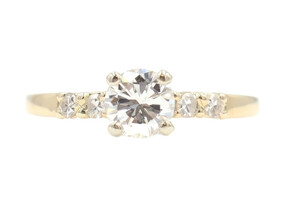 Classic 0.62 ctw Round Diamond 14KT Yellow Gold Women's Engagement Ring - 1.8g