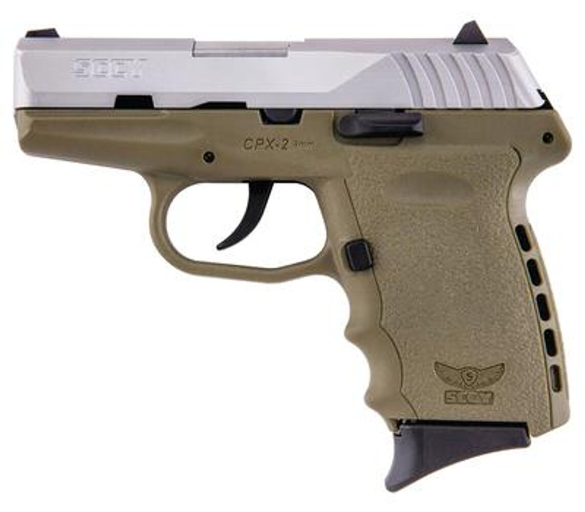 SCCY CPX-2 9MM Semi Automatic Pistol- Brown/Stainless | USA Pawn