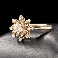  Gold Ladies Ring With Diamonds 14Kt Size 10