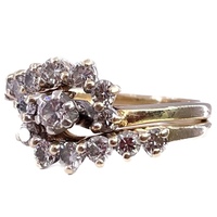 Gold Ladies Diamond Wedding Set 14kt Size 7