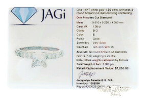 1.30 ctw Princess & Round Cut Diamond Solitaire 14KT White Gold Engagement Ring 