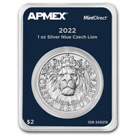 Apmex PCGS 2022 1OZ Silver Niue Czech Lion Coin