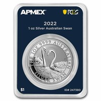 Apmex PCGS 2022 1OZ Silver Australian Swan Coin