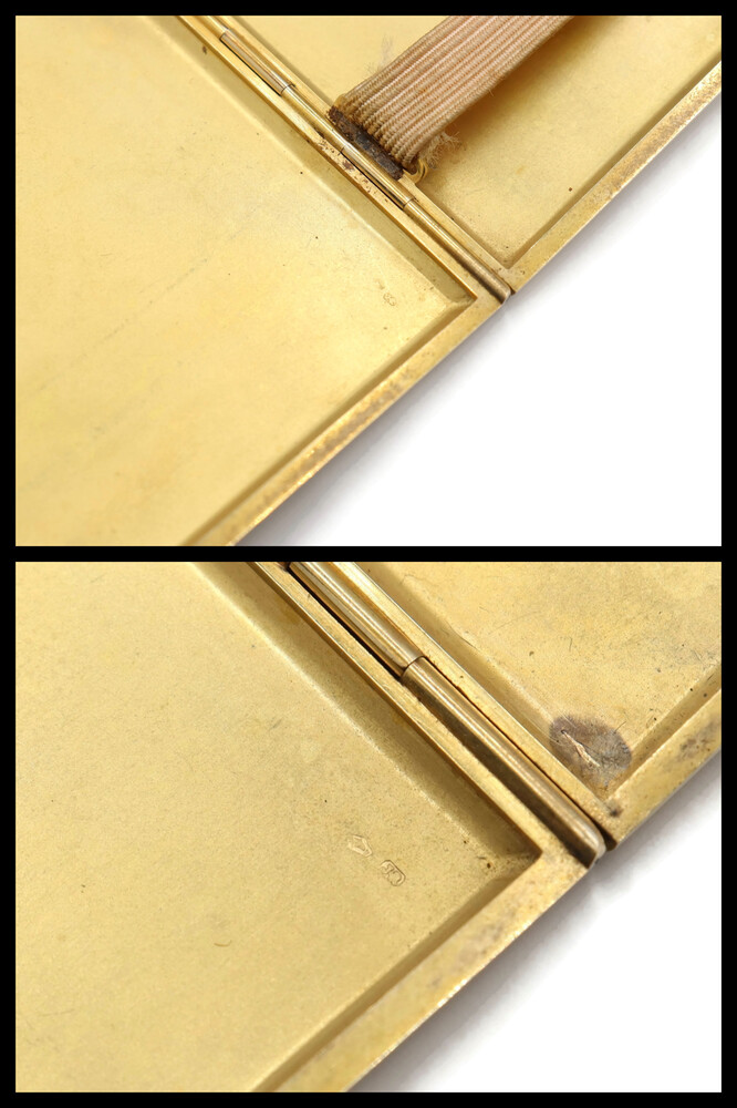 Estate Art Deco Cigarette Case in 14Kt Yellow Gold w 0.35 ctw Sapphires 105.10g
