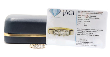 Women's Past, Present, Future 0.86 ctw Princess Cut Diamond 14K Engagement Ring