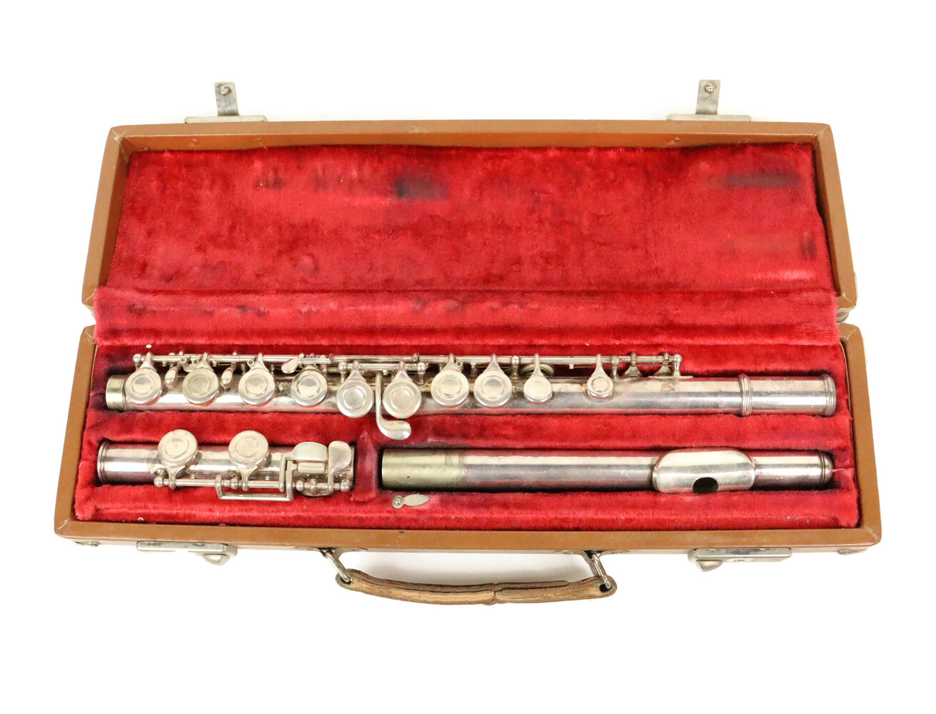 Vintage Artley Silver Plated Student Flute in Original Wood & Leather Case With Case USA Pawn