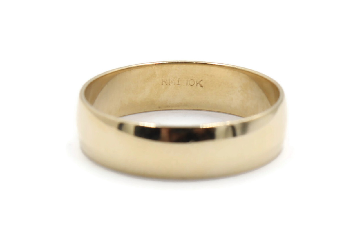 Men's Classic 10KT Yellow Gold Plain 6mm Band Wedding Ring Size: 11.5 - 4.10g