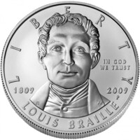 2009 Louis Braille  Bicentennial Silver Dollar