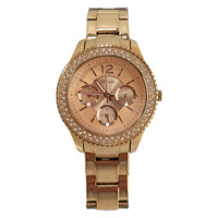 Fossil ES3590 Stella Multifunction Rose-Tone Stainless Steel Watch
