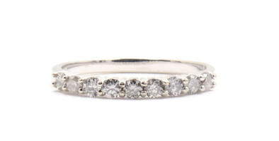 Women's Classic  0.60 ctw Round Diamond Band Ring in 14KT White Gold Size 8 