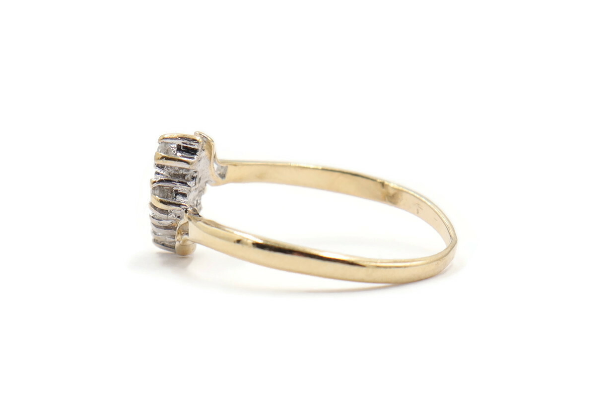 Women's Estate 0.18 ctw Round Diamond Waterfall Cluster Ring in 14KT Yellow Gold