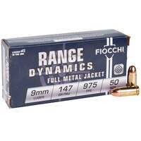 FIOCCHI 9mm Luger Ammunition 50 Rounds FMJ 115 Grains 9AP