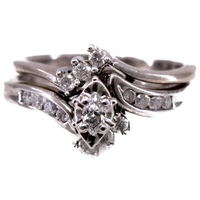 Gold Ladies Diamond Wedding Set 10kt Size 3