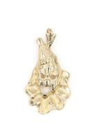 High Shine 14KT Yellow Gold Detailed Clown Face Necklace Pendant - 1.54g