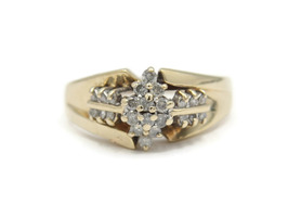 Ladies Estate 10K P 4.3g Yellow Gold Diamond Ring .60CTTW Cluster Size - 10-1/4
