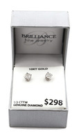 Brilliance Fine Jewelry 10KT White Gold 1/2 ctw Round Diamond Stud Earrings 