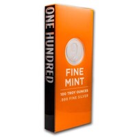 Fine Mint 100 OZ Cast-Poured Silver Bar 