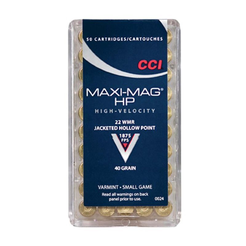 CCI Maxi-Mag .22 WMR Ammunition 50 Rounds JHP 40 Grains