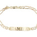 CAMILA 14KT Yellow Gold Bar ID Name Bracelet 8 1/4" Figaro Chain 5.1mm - 8.1g IR