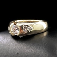  Gold Gentleman's Ring With Diamonds 14kt Size 6