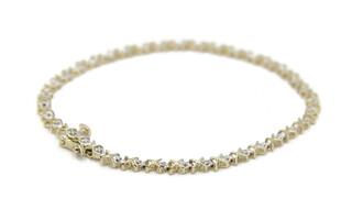  Ladies Estate 10K 3.9g Yellow Gold Bracelet With .15cttw Diamond Accents - 7