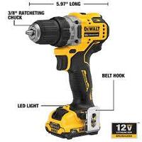 Dewalt DCD701 12V Lithium Ion 3/8" Drill- Tool Only