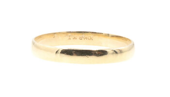 High Shine Classic 3mm Wide Plain Wedding Band 10KT Yellow Gold Size 9 - 1.54g