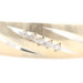 Diagonal 10KT Two-Tone Gold 0.05 Ctw Round Diamond Textured Wedding Band Ring 2g