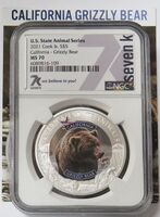 2021 Cook Is. California - Grizzly Bear U.S. State Animal Series S$5
