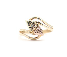  Women's Estate Two Tone Yellow & Rose 10KT Gold Grape Leaves Ring - Size 3 1/4 