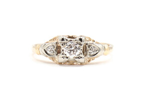 Women's Estate 0.20 ctw Round Diamond Past, Present, & Future Engagement Ring