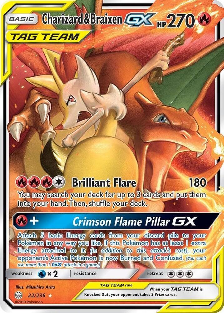 Charizard Braixen GX SM Cosmic Eclipse SM USA Pawn