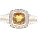 David Yurman Sterling Silver (925) Citrine & Diamond Halo Petite Albion Ring