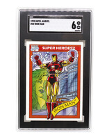 SGC Graded 6 1990 Marvel Super Heroes Trading Card Impel Iron-Man #42