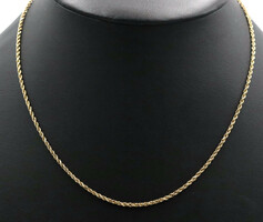 Stunning High Shine 14KT Yellow Gold 2mm Wide Rope Chain Necklace 18.5