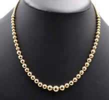 Women's Estate 14KT Yellow Gold High Shine Yellow Gold Graduated Bead Necklace