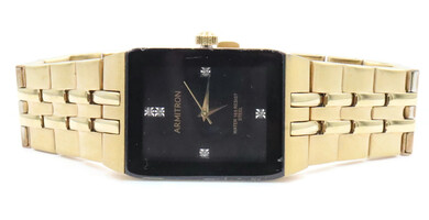 Armitron Men's Model: 20/5316BKGP Genuine Crystal Accented Gold-Tone Wrist Watch
