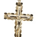 Men's 10KT Yellow Gold Diamond Cut Nugget Style Crucifix Cross Necklace Pendant 