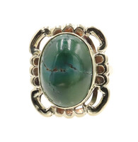 Estate Unique 4.50 ctw Cabochon Blood Stone Gemstone Ring in 10KT Yellow Gold 